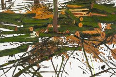 „ Kasinka Mała, porąbane drzewo”, 2009 , 80 x 80 cm, olej, płótno